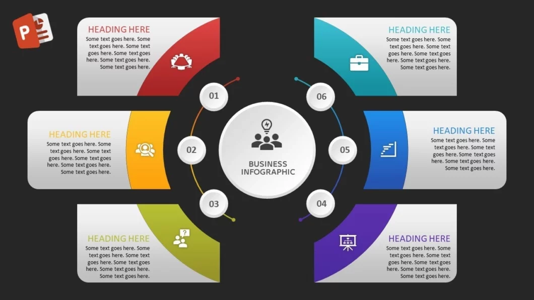 انفوجرافيك ستة خيارات مميزة في برنامج بوربوينت