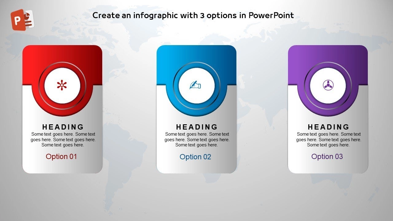ثلاث خيارات انفوجرافيك احترافية مميزة في برنامج بوربوينت