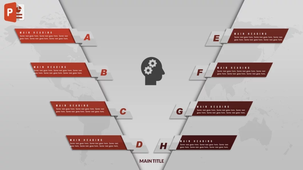 انفوجرافيك ثمانية خيارات احترافية في برنامج بوربوينت