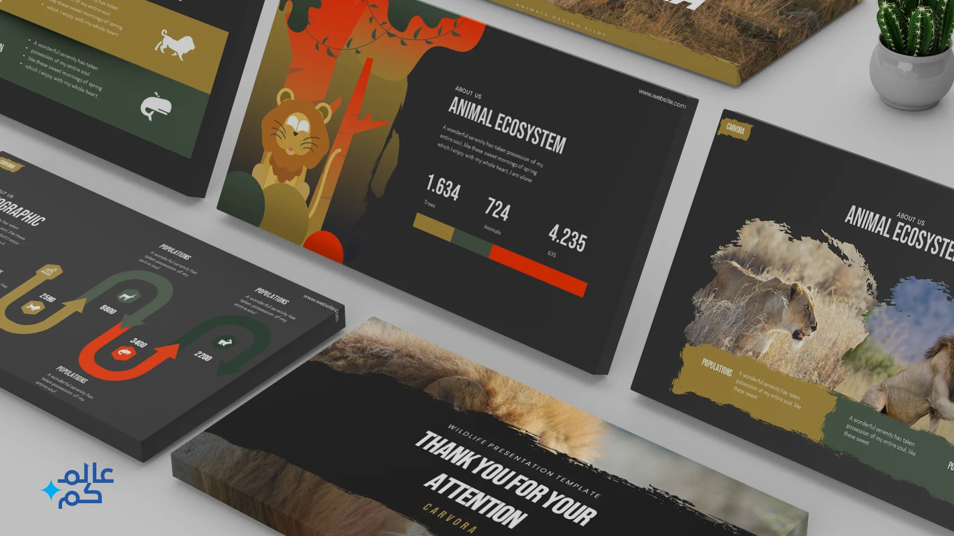 قالب بوربوينت 60 شريحة لدروس علم الأحياء التعليمية للأطفال بأكثر من ثيم لوني مع ملحقات تصميم متميزة وشرائح انفوجرافيك لعرض الأفكار