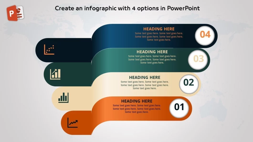 أربعة خيارات انفوجرافيك احترافية في برنامج بوربوينت