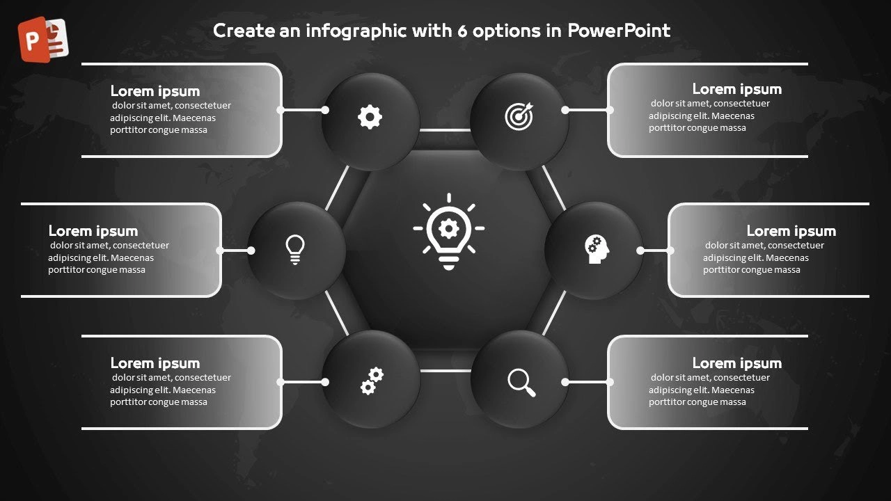 انفوجرافيك ستة خيارات مميزة في برنامج بوربوينت