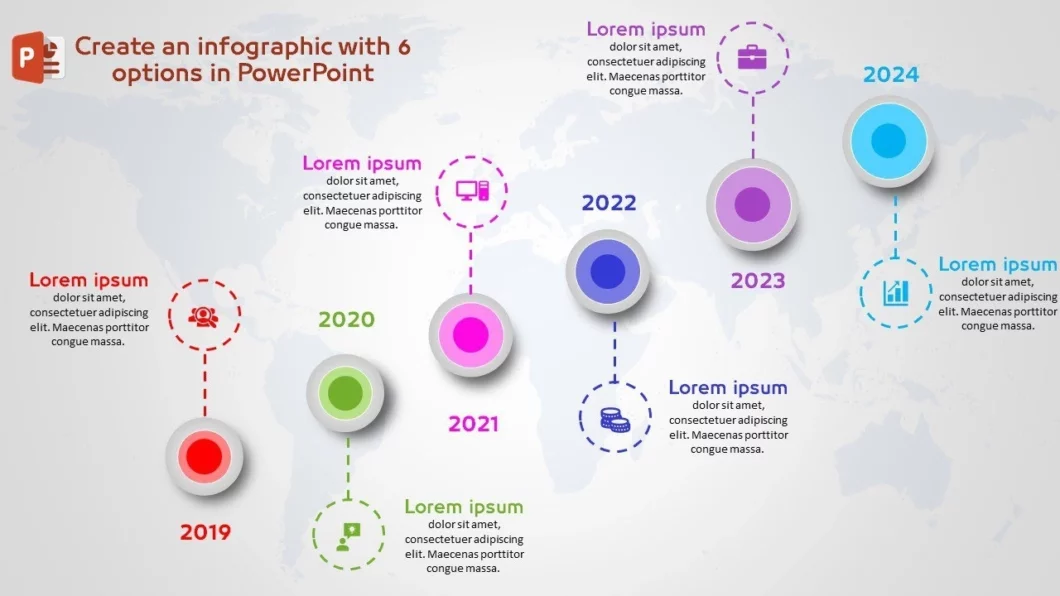 انفوجرافيك ستة خيارات مميزة في برنامج بوربوينت