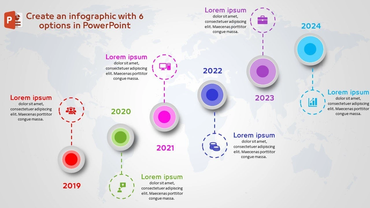 انفوجرافيك ستة خيارات مميزة في برنامج بوربوينت