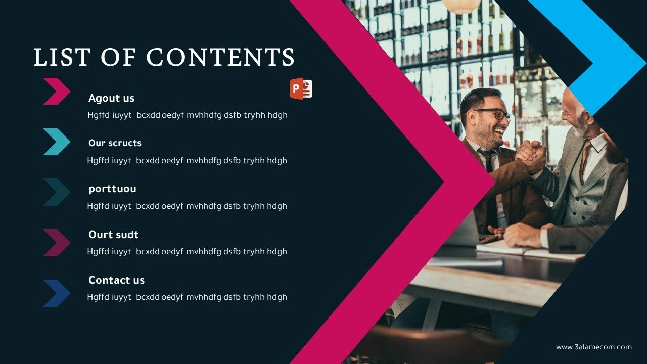 شريحة مميزة لعرض الافكار للمشاريع في برنامج بوربوينت