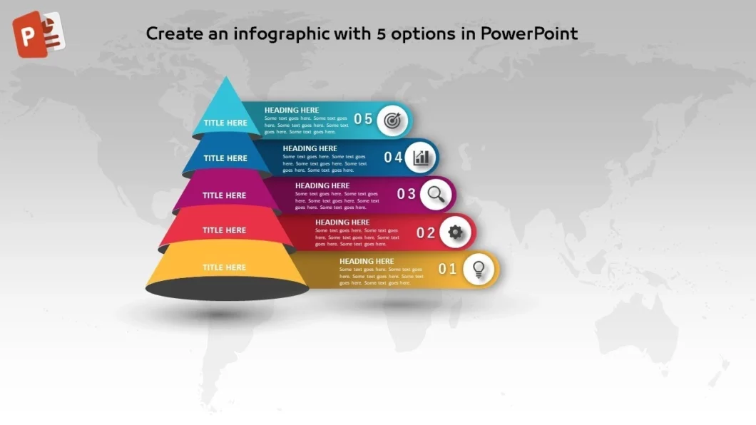 انفوجرافيك خمسة خيارات مميزة في برنامج بوربوينت
