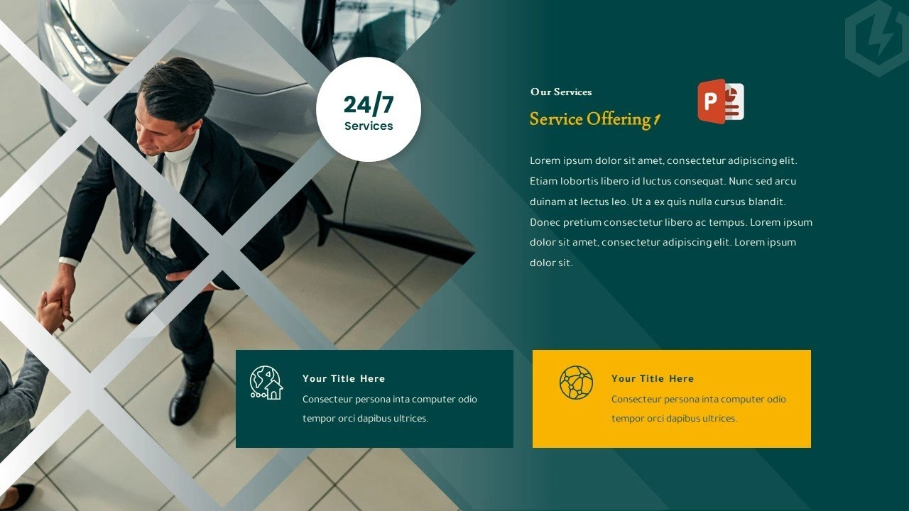 شريحة غلاف مميزة للمشاريع في برنامج بوربوينت