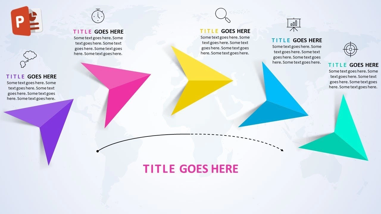 انفوجرافيك خمسة خيارات مميزة في برنامج بوربوينت