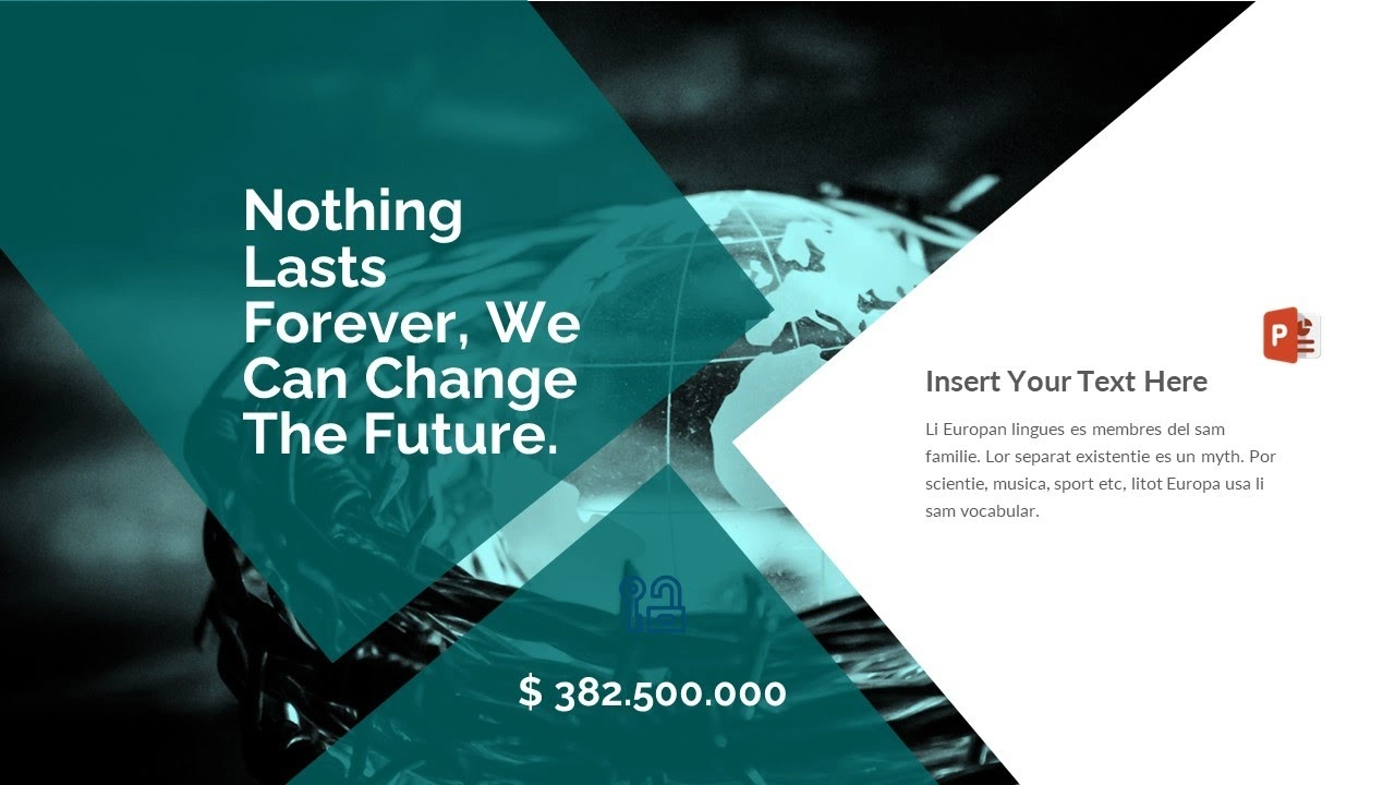 شريحة غلاف مميزة للمشاريع في برنامج بوربوينت