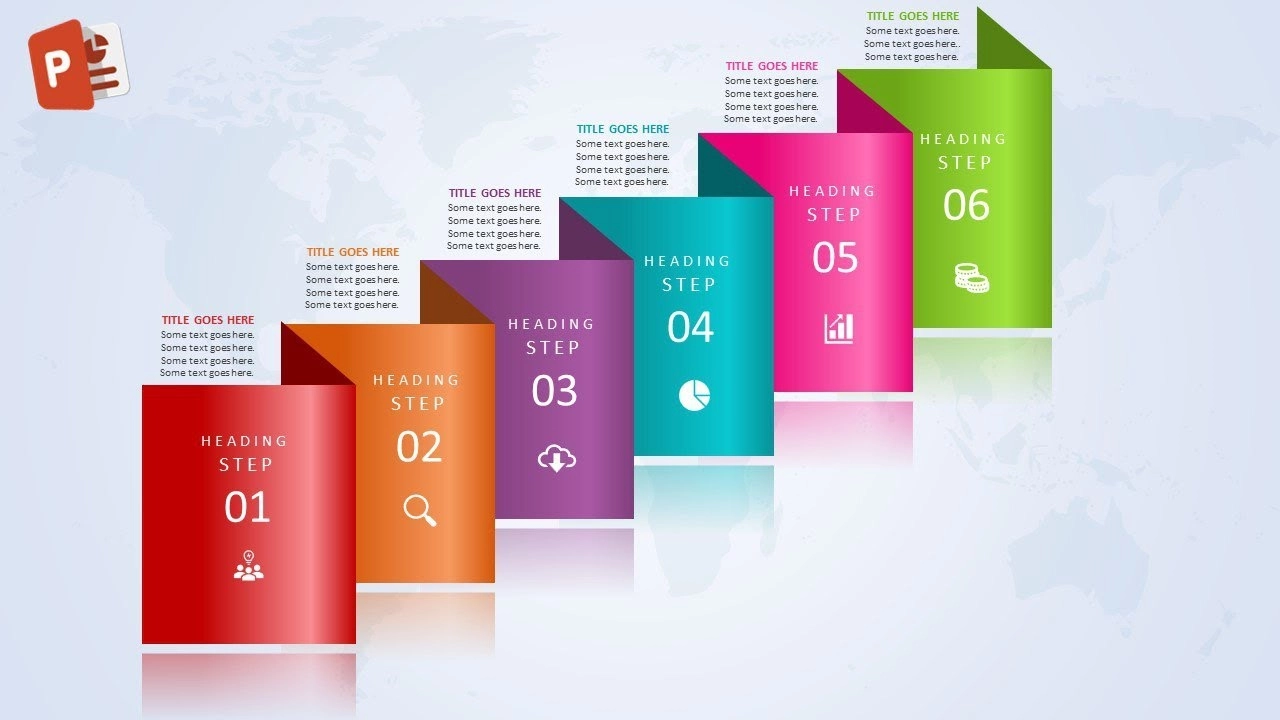 انفوجرافيك ستة خيارات مميزة في برنامج بوربوينت