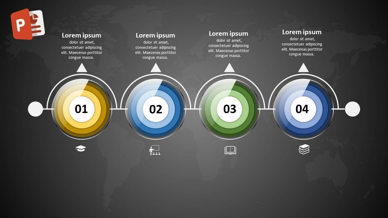 اربعة خيارات انفوجرافيك احترافية في برنامج بوربوينت