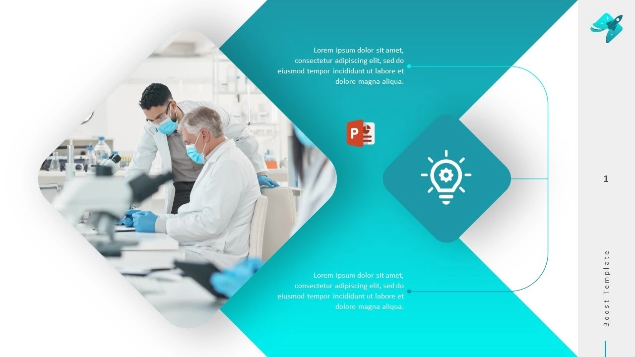 شريحة غلاف مميزة للمشاريع في برنامج بوربوينت