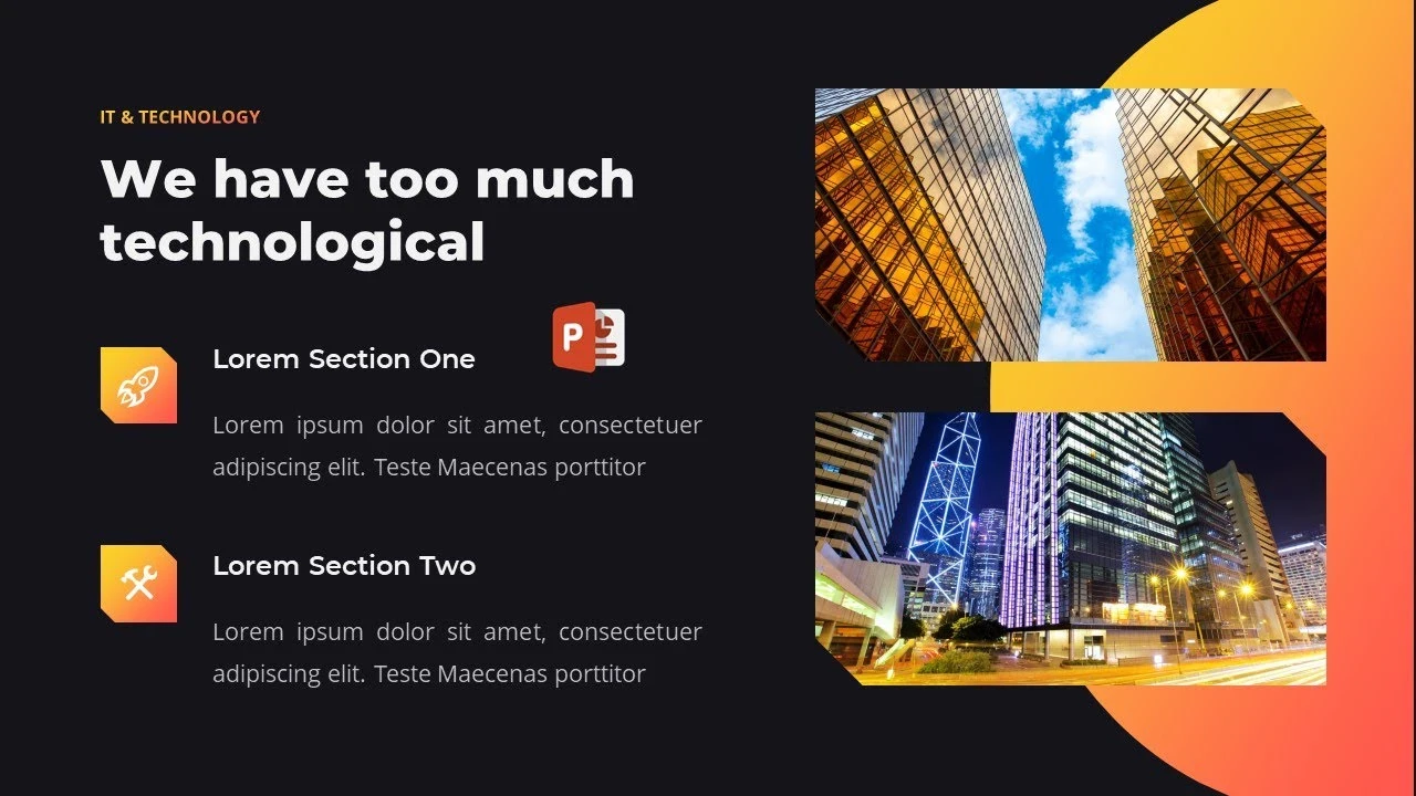 شريحة مميزة لعرض المنتجات والافكار لمشاريع بوربوينت