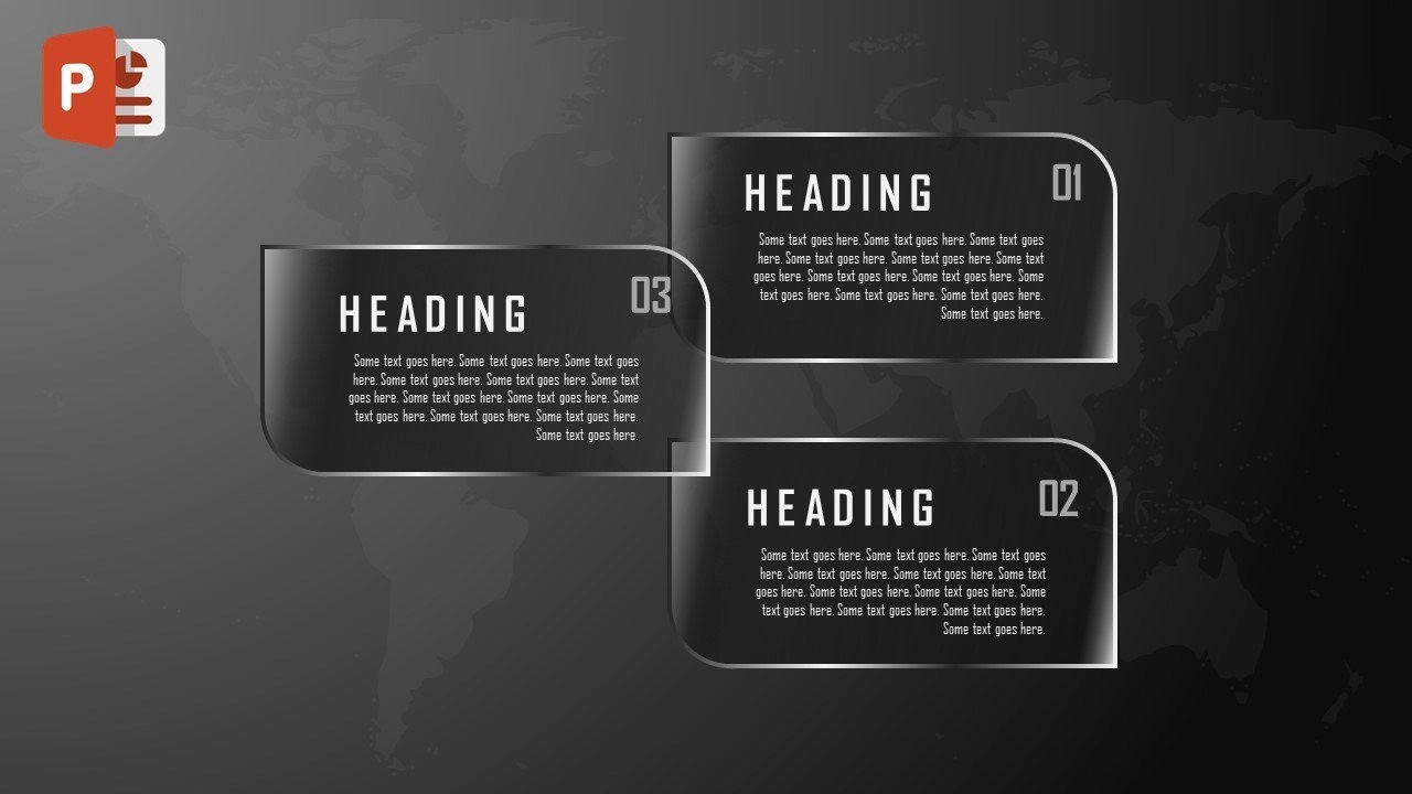 انفوجرافيك ثلاثة خيارات بلورية محترفة في برنامج بوربوينت