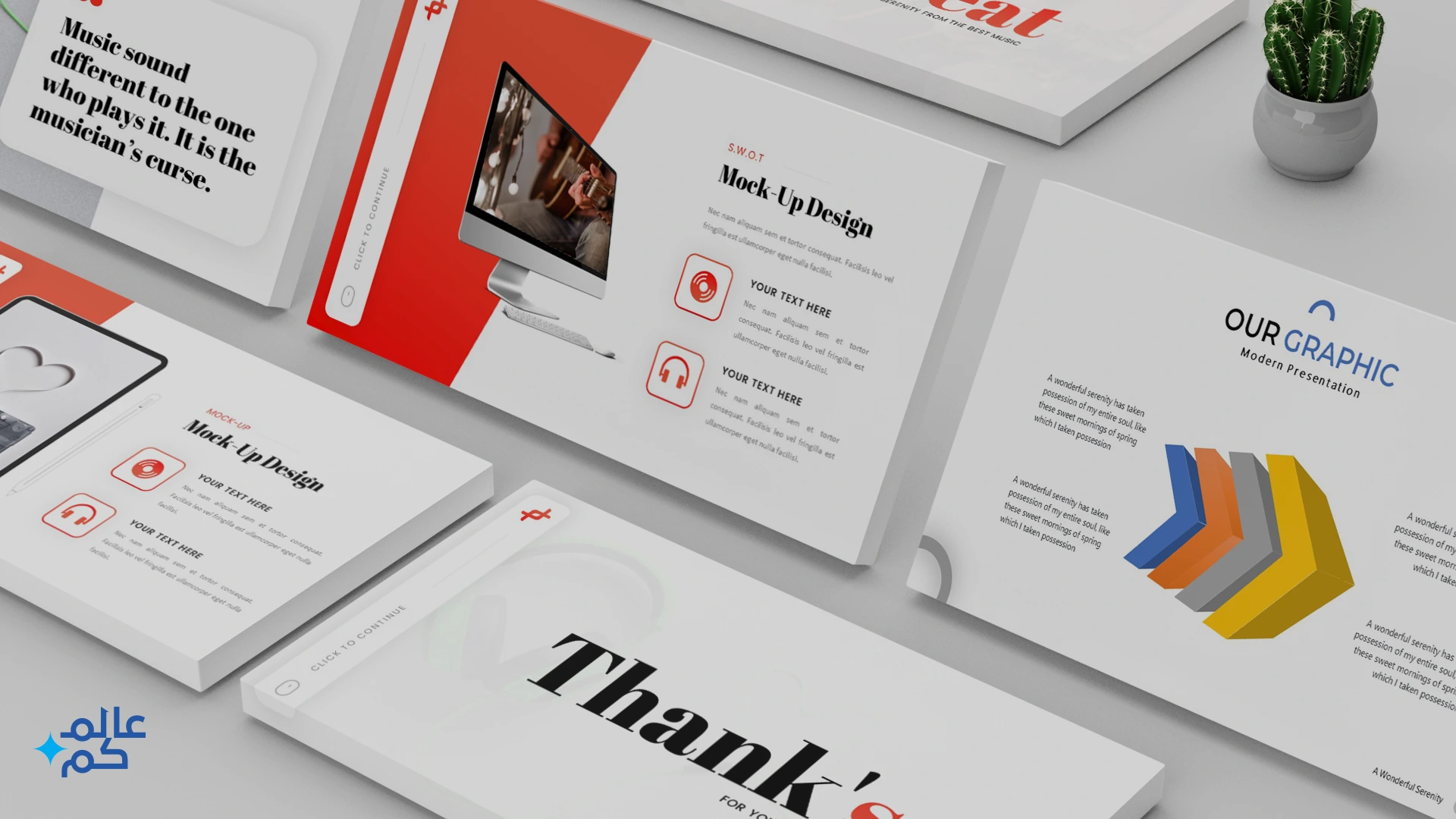 قالب بوربوينت 41 شريحة للمشاريع التعليمية الموسيقية مع ملحقات تصميم متميزة وشرائح انفوجرافيك لعرض الأفكار