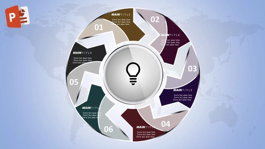 انفوجرافيك ستة خيارات مميزة في برنامج بوربوينت