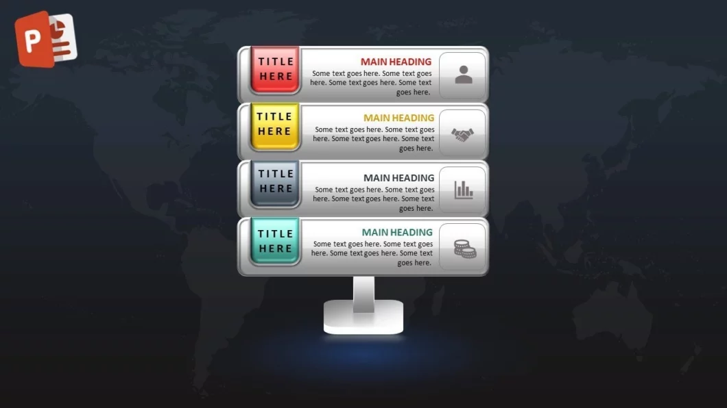 أربعة خيارات انفوجرافيك احترافية مميزة في برنامج بوربوينت
