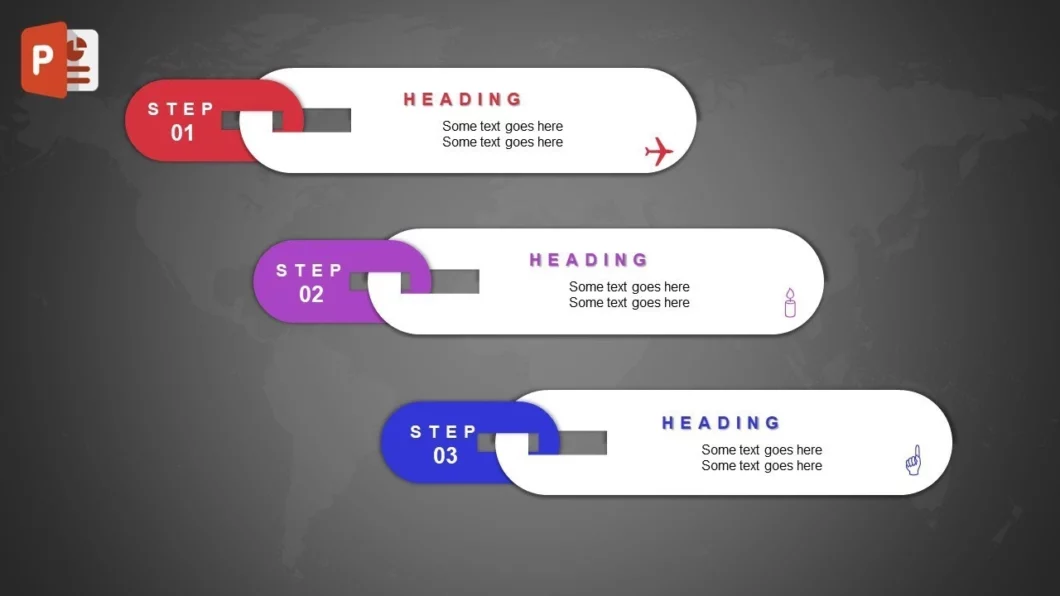 انفوجرافيك ثلاثة مميزة خيارات في برنامج بوربوينت