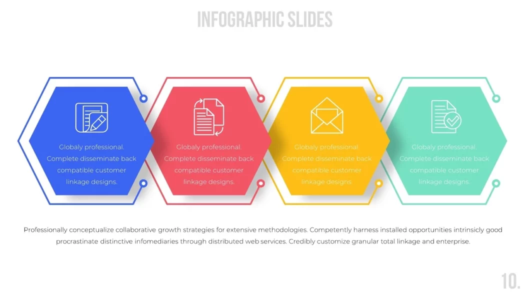 انفوجرافيك أربع خيارات مميزة في برنامج بوربوينت