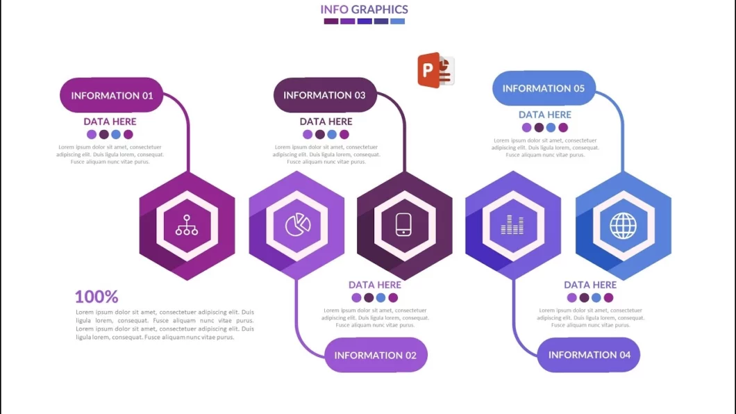 انفوجرافيك خمسة خيارات مميزة في برنامج بوربوينت