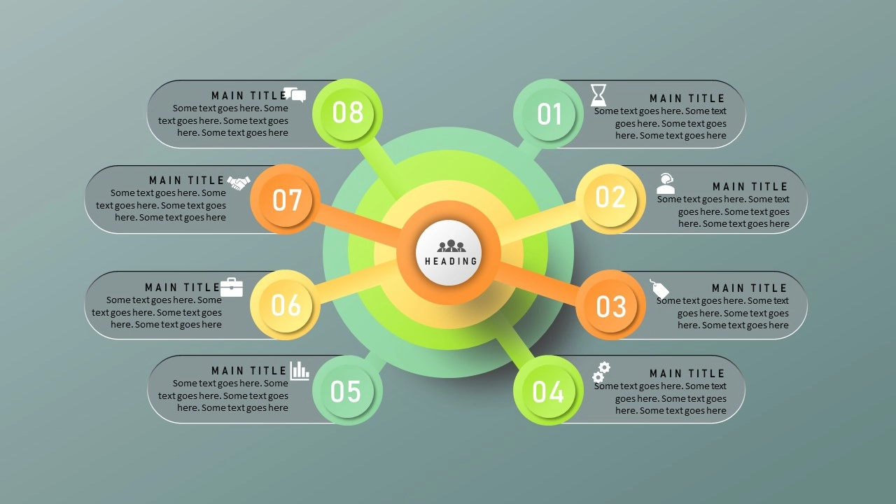 81 انفوجرافيك ثمانية خيارات احترافية في برنامج بوربوينت