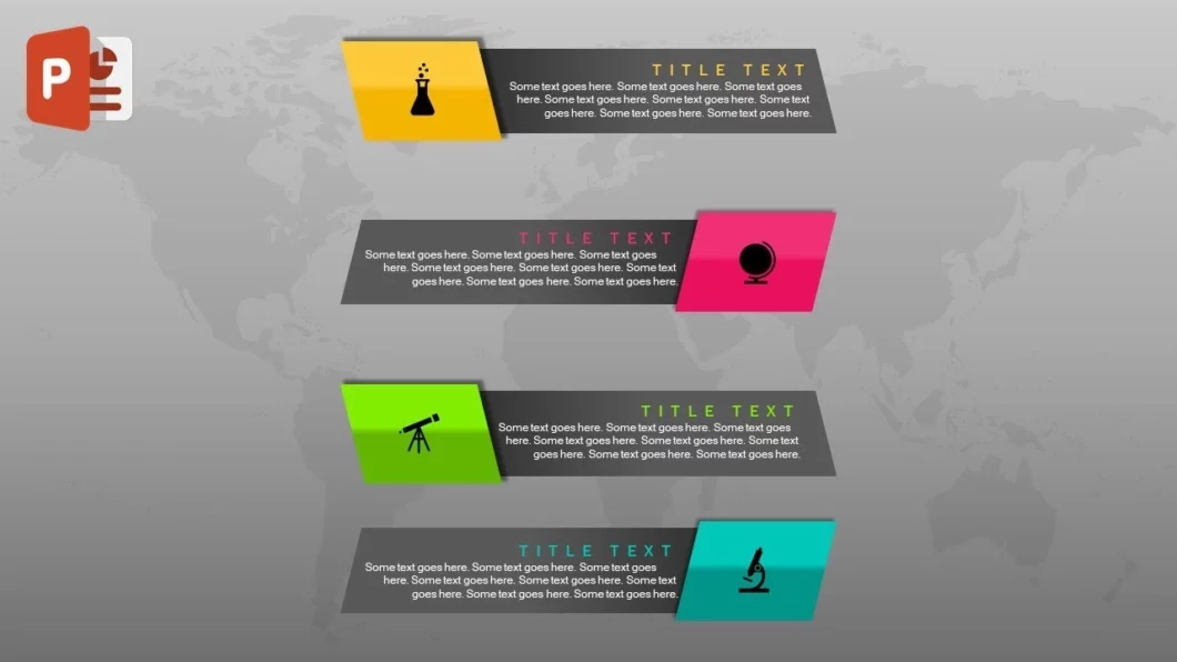 انفوجرافيك أربعة خيارات مميزة في برنامج بوربوينت