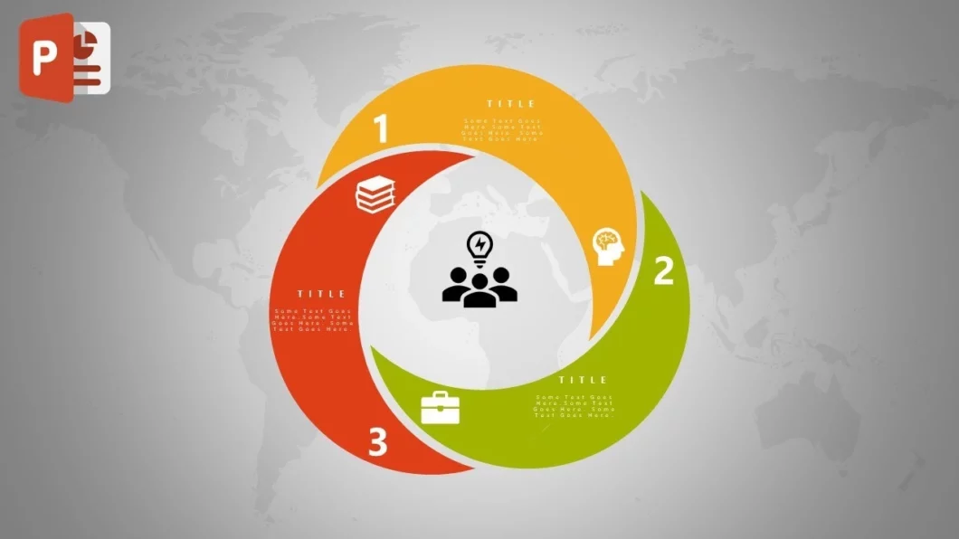 انفوجرافيك ثلاثة خيارات مميزة في برنامج بوربوينت