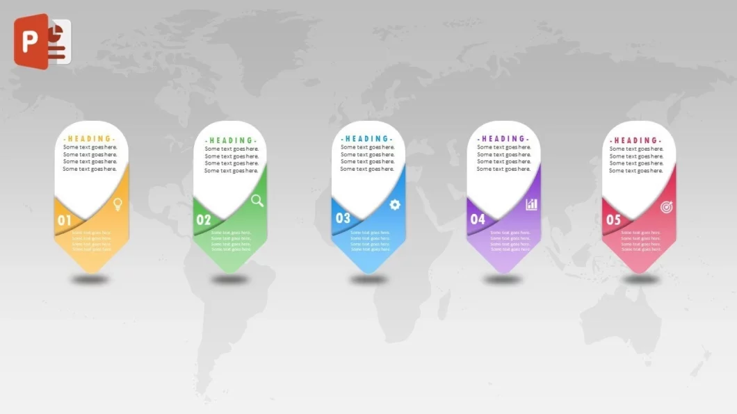 انفوجرافيك خمسة خيارات مميزة في برنامج بوربوينت