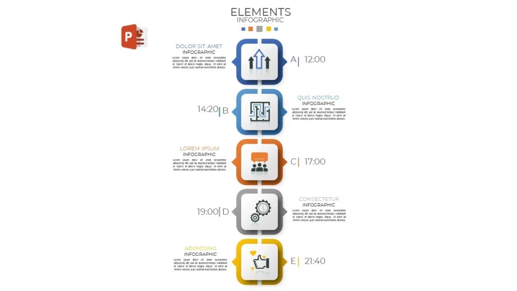 انفوجرافيك خمسة خيارات مميزة في برنامج بوربوينت