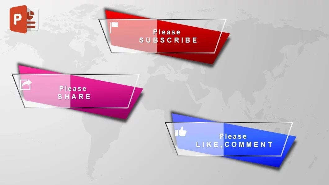 انفوجرافيك ثلاثة خيارات بلوري في برنامج بوربوينت بشكل احترافي لعرض الافكار