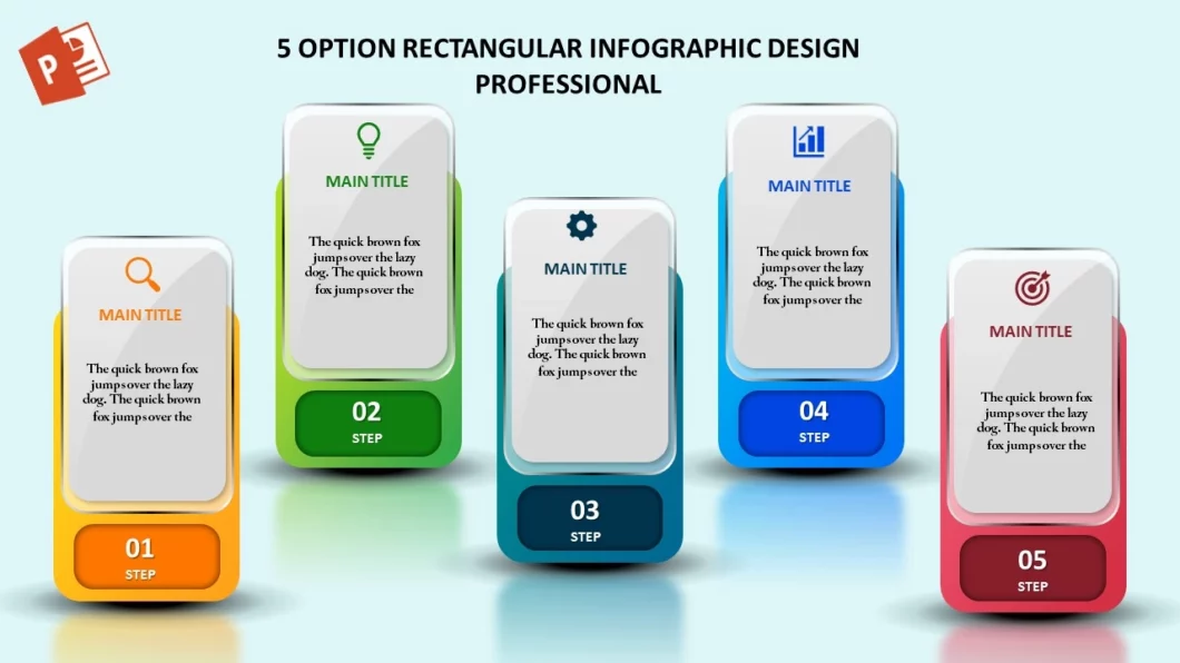 قالب انفوجرافيك احترافي خمسة خيارات في بوربوينت جاهز للكتابة والتعديل - Copy
