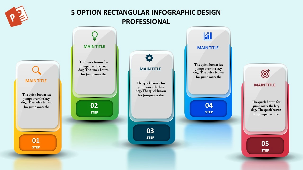 قالب انفوجرافيك احترافي خمسة خيارات في بوربوينت جاهز للكتابة والتعديل - Copy