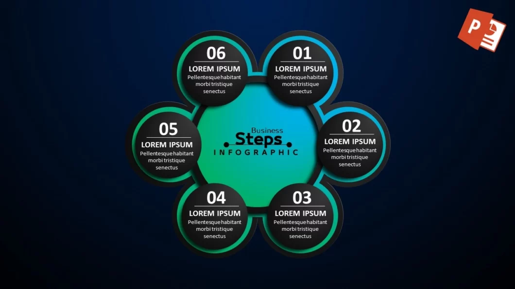 تصميم مخطط انفوجرافيك دائري في بوربوينت بخطوات بسيطة للمبتدئين