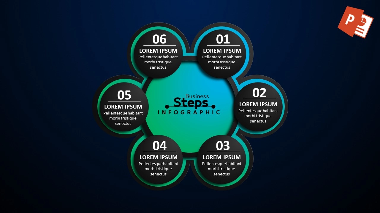 تصميم مخطط انفوجرافيك دائري في بوربوينت بخطوات بسيطة للمبتدئين