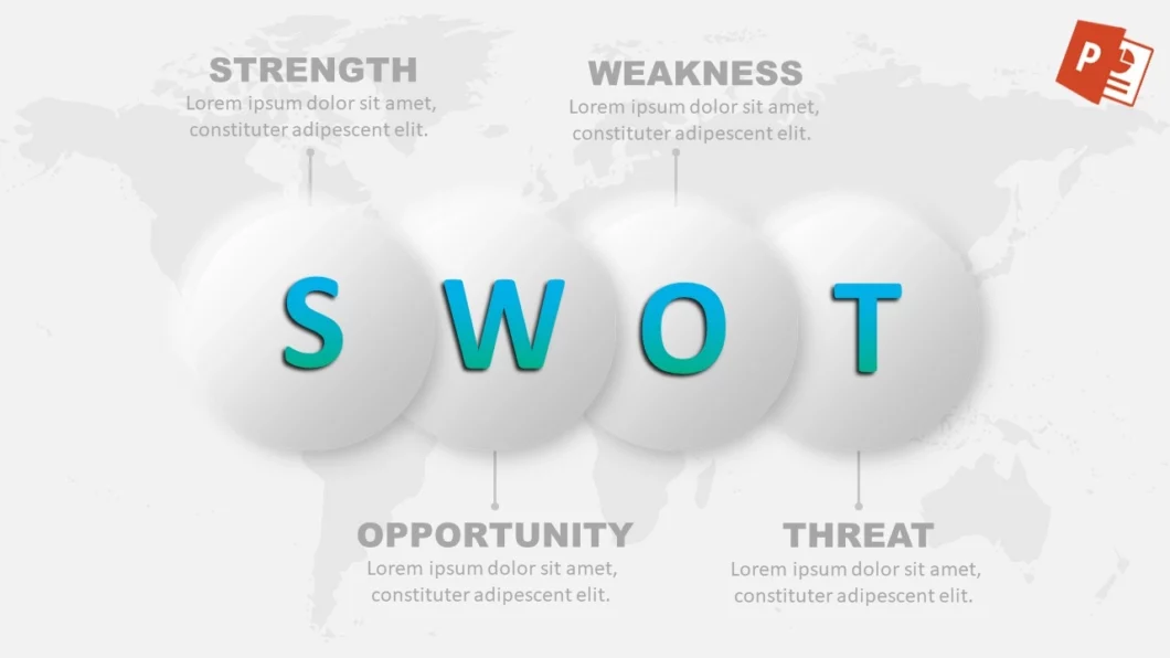 تصميم  مخطط SWOT انفوجرافيك احترافي في برنامج بوربوينت