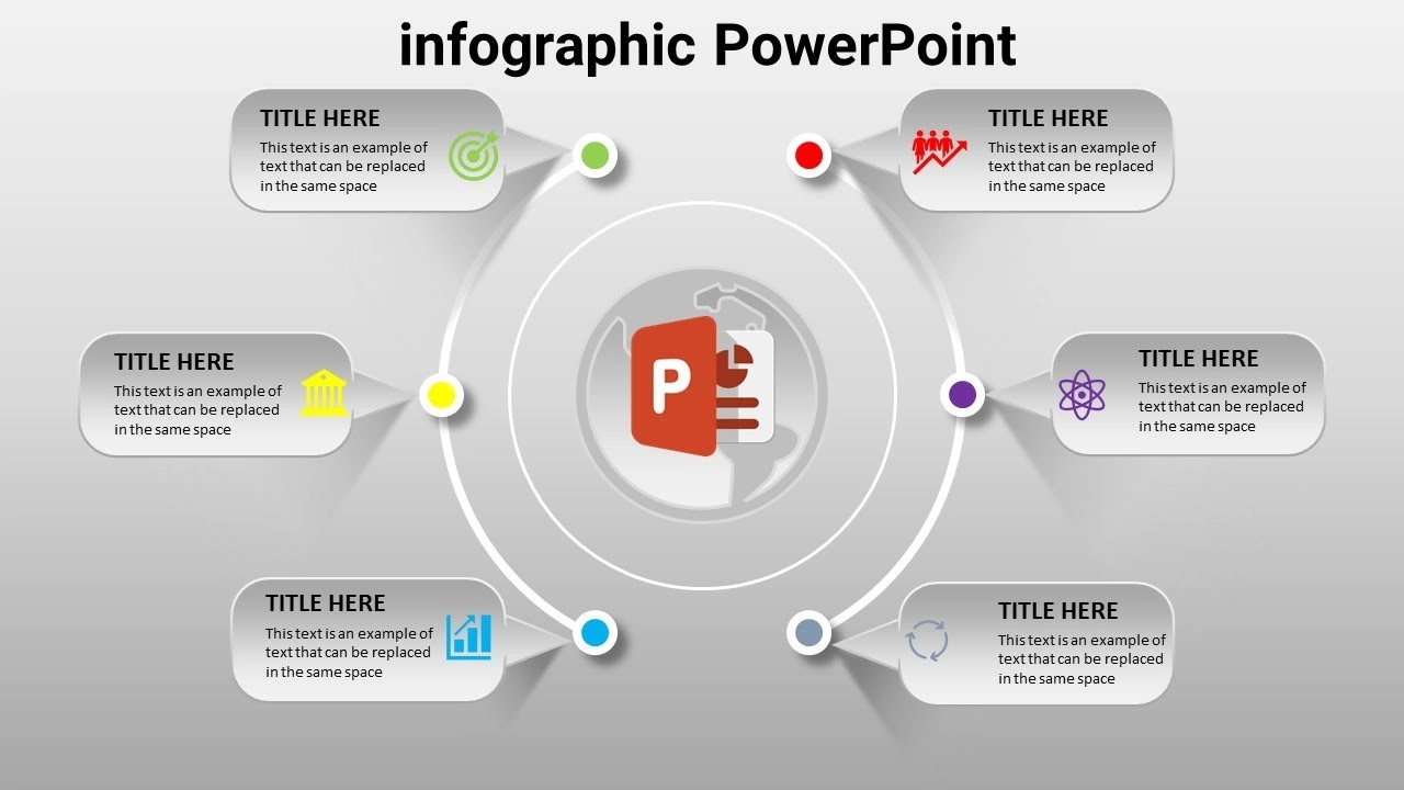 انفوجرافيك ستة خيارات احترافية  لمشاريع بوربوينت