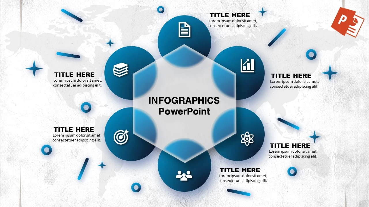 قوالب بوربوبينت جاهزة - تصميم انفوجرافيك ستة خيارات احترافي لعرض الأفكار