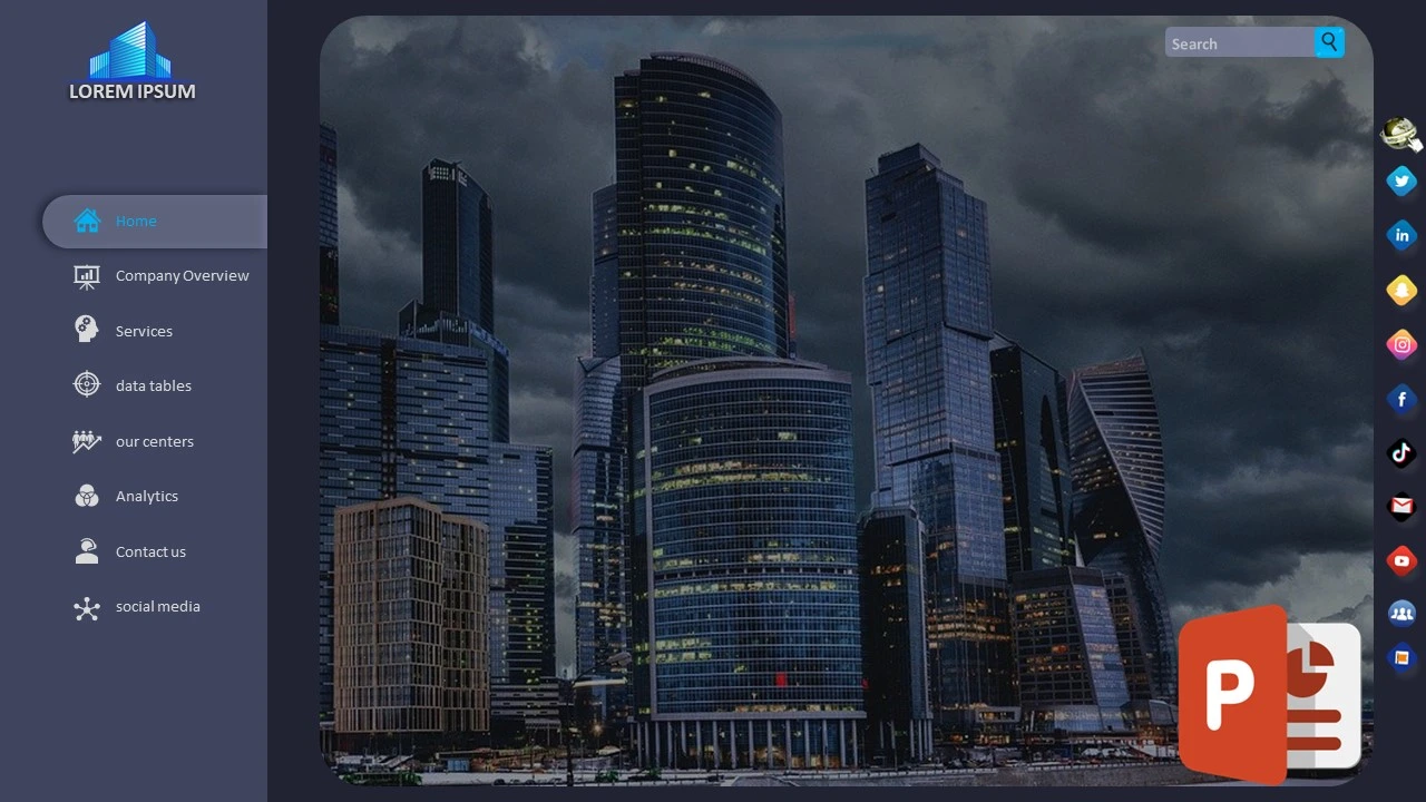 عرض بوربوينت احترافي لمشروع متكامل بارتباطات تشعبية