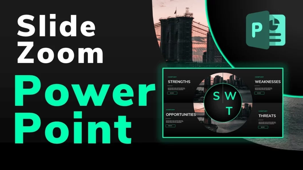 مخطط تحليل SWOT باستخدام سلايد زوم في بوربوينت
